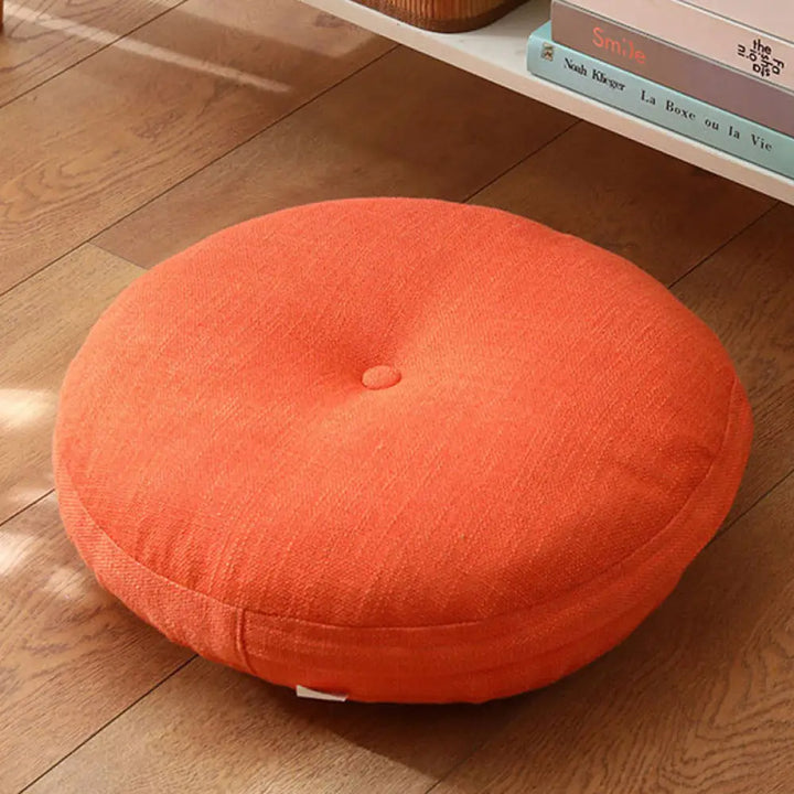 BWOOOH Lotus Simple Pattern Linen Meditation Seat Cushion Home Living Room Decoration - Non-detachable