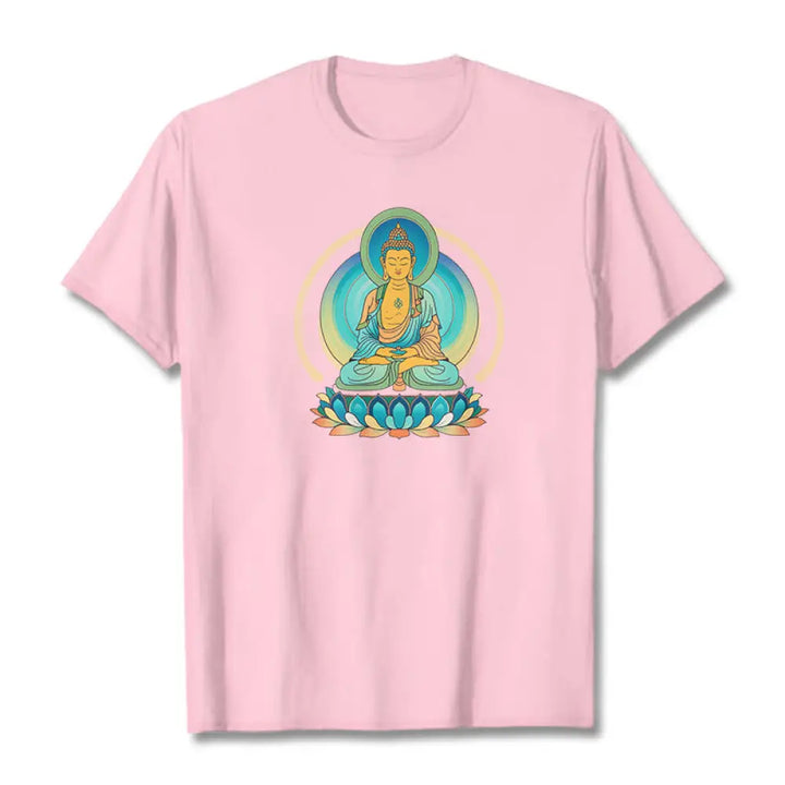 Buddha Stones Lotus Buddha Tee T-shirt - LightPink / S - T-Shirts