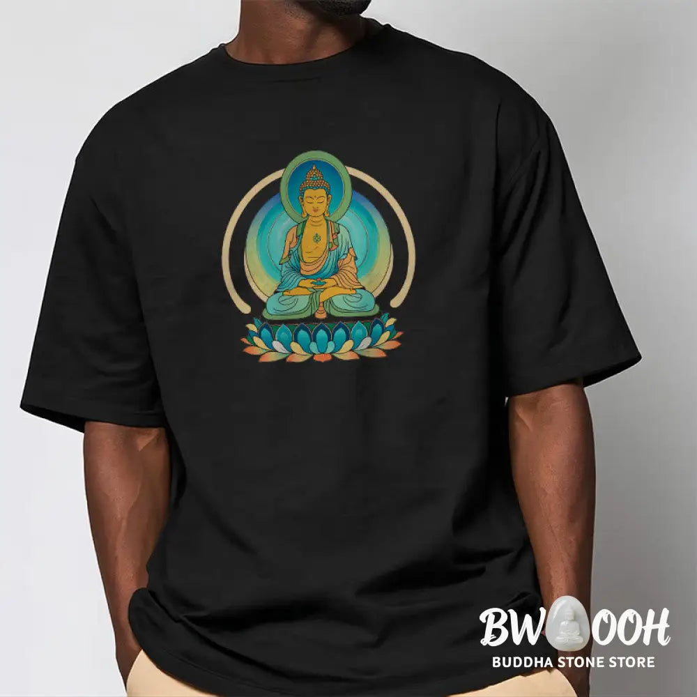 Buddha Stones Lotus Buddha Tee T-shirt - T-Shirts
