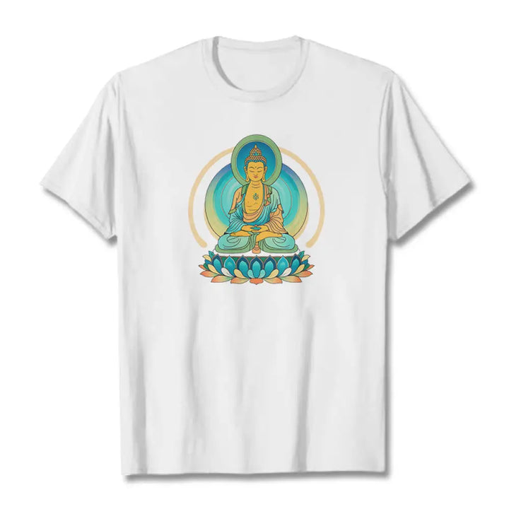Buddha Stones Lotus Buddha Tee T-shirt - White / S - T-Shirts