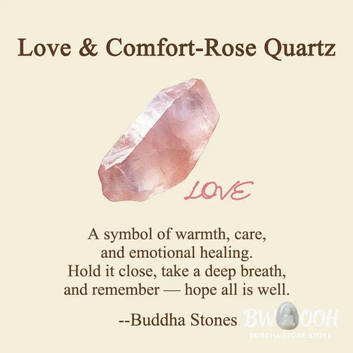 Buddha Stones LOVE Engraved Natural Rose Quartz Palm Stone Healing Crystal Decor - Rose Quartz 4-4.5*3-3.5cm - Crystal
