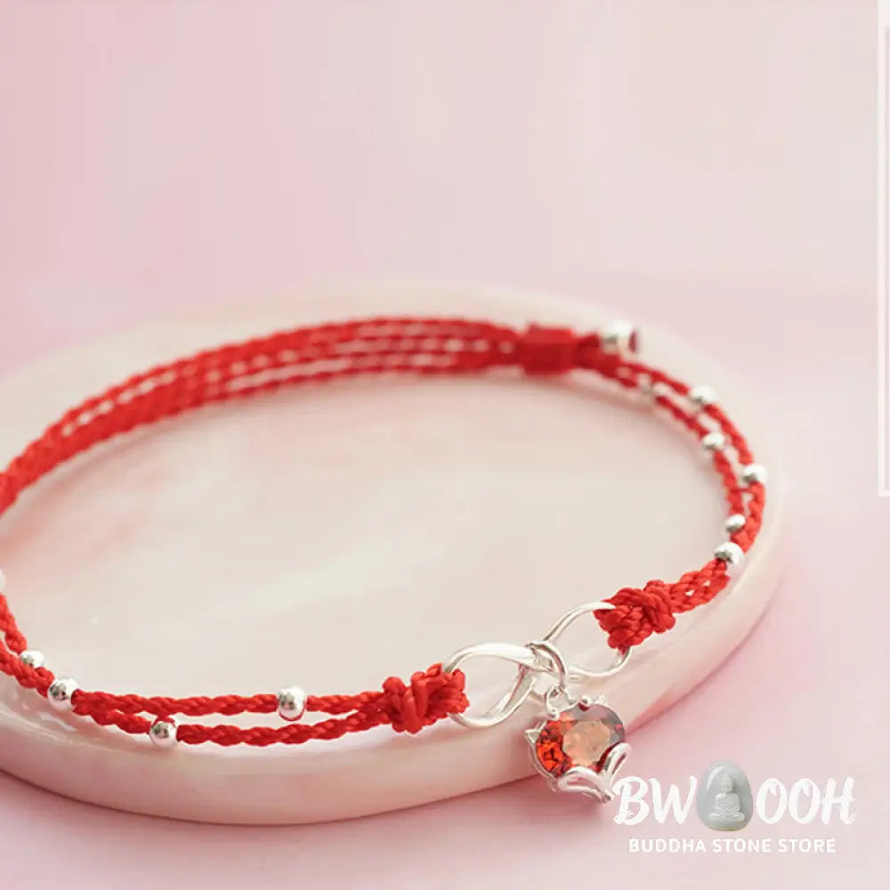 Buddha Stones Love Heart Infinity Symbol Braided String Anklet - Anklet