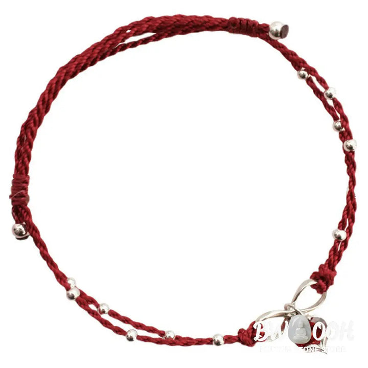 Buddha Stones Love Heart Infinity Symbol Braided String Anklet - Anklet