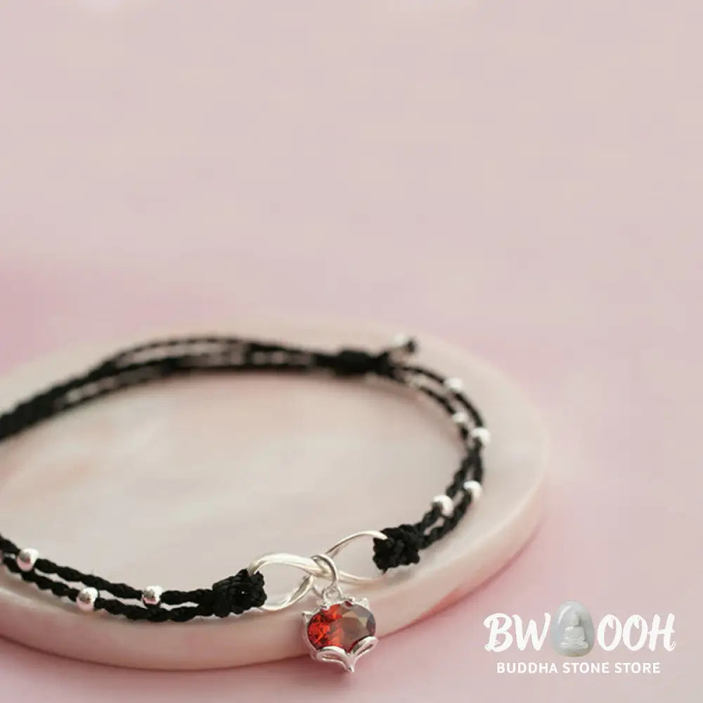 Buddha Stones Love Heart Infinity Symbol Braided String Anklet - Anklet