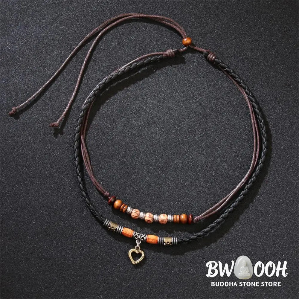 Buddha Stones Love Heart Pattern Bead Healing Necklace Pendant Bracelet - BWOOOH - Bracelet Necklaces &amp; Pendants