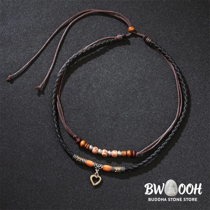 Buddha Stones Love Heart Pattern Bead Healing Necklace Pendant Bracelet - BWOOOH - Bracelet Necklaces &amp; Pendants