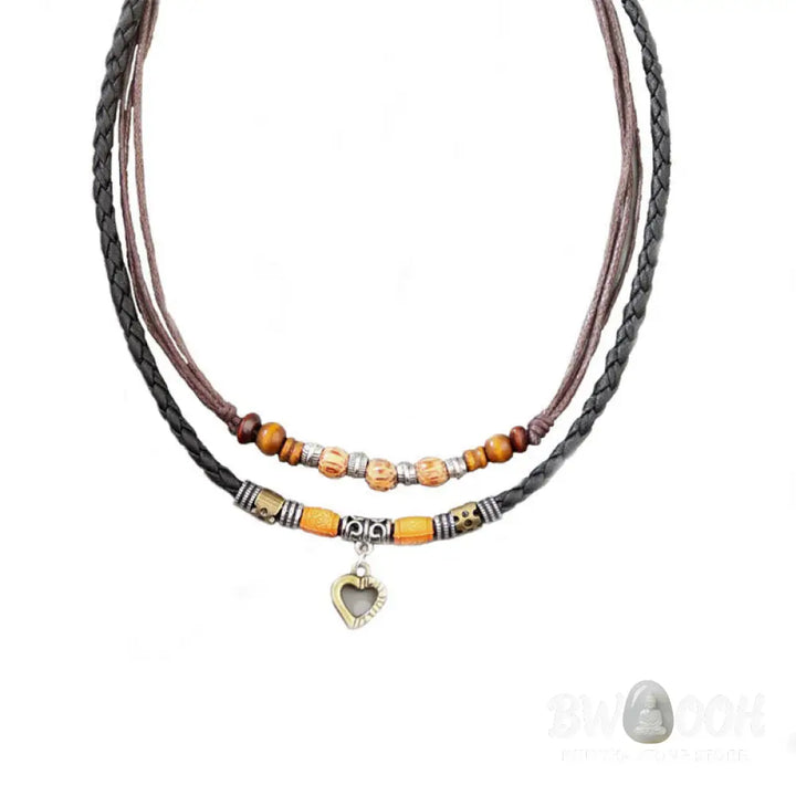 Buddha Stones Love Heart Pattern Bead Healing Necklace Pendant Bracelet - BWOOOH - Bracelet Necklaces &amp; Pendants