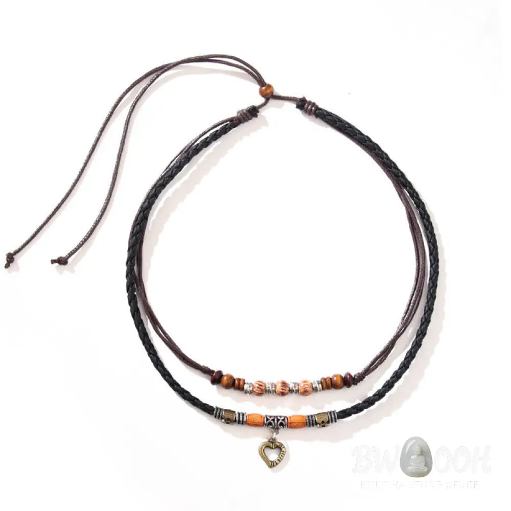 Buddha Stones Love Heart Pattern Bead Healing Necklace Pendant Bracelet - BWOOOH - Bracelet Necklaces &amp; Pendants