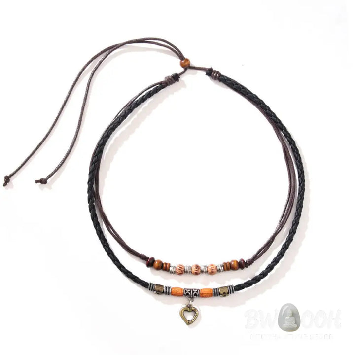 Buddha Stones Love Heart Pattern Bead Healing Necklace Pendant Bracelet - BWOOOH - Bracelet Necklaces &amp; Pendants