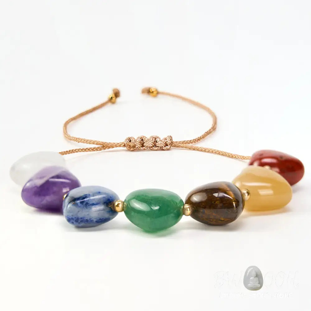 Buddha Stones Love Heart Red Agate Amethyst Green Aventurine Colorful Crystal Confidence Braided Bracelet - Colorful