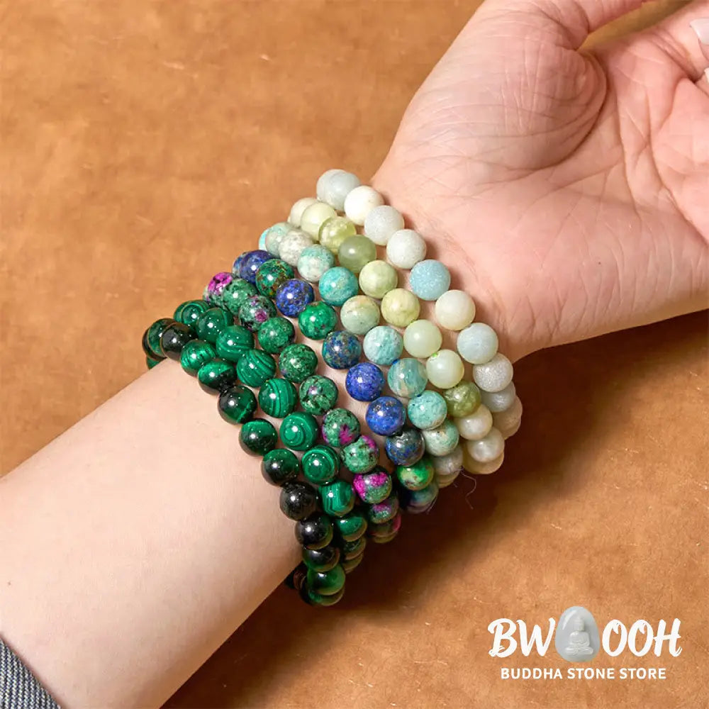 Buddha Stones Love Self Green Series Calm Balance Support Bracelet - BWOOOH - Bracelet
