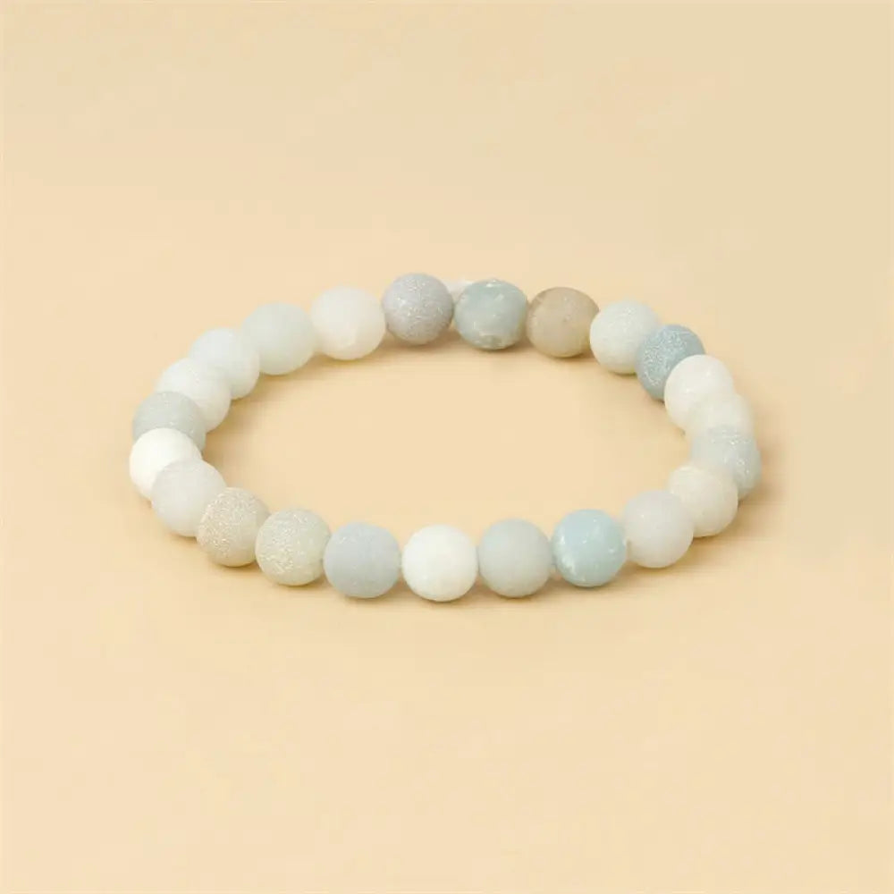 Buddha Stones Love Self Green Series Calm Balance Support Bracelet - BWOOOH - Light Amazonite(Wrist Circumference: