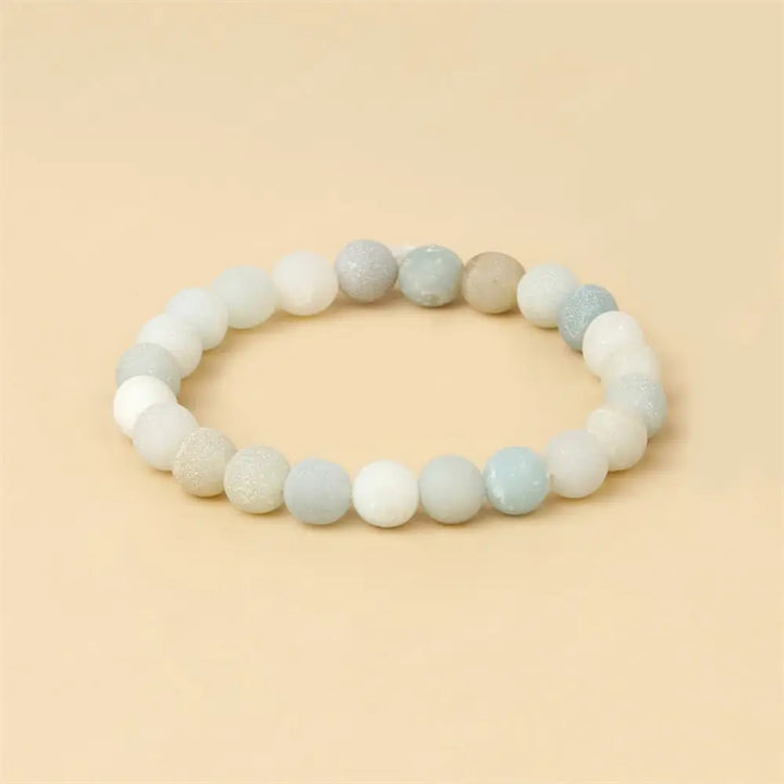 Buddha Stones Love Self Green Series Calm Balance Support Bracelet - BWOOOH - Light Amazonite(Wrist Circumference:
