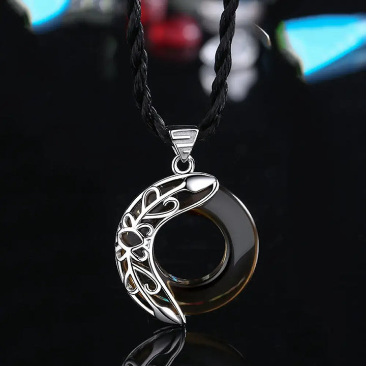 Buddha Stones Love Wings Copper Luck Healing Necklace Pendant - BWOOOH - Black&amp;Rope - Necklaces &amp; Pendants