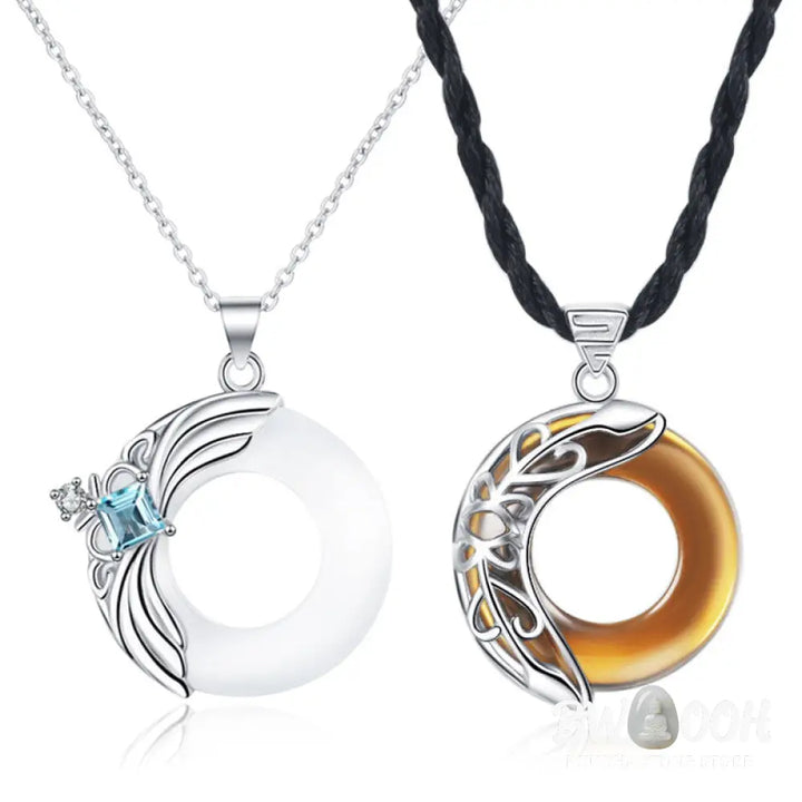 Buddha Stones Love Wings Copper Luck Healing Necklace Pendant - BWOOOH - Necklaces &amp; Pendants