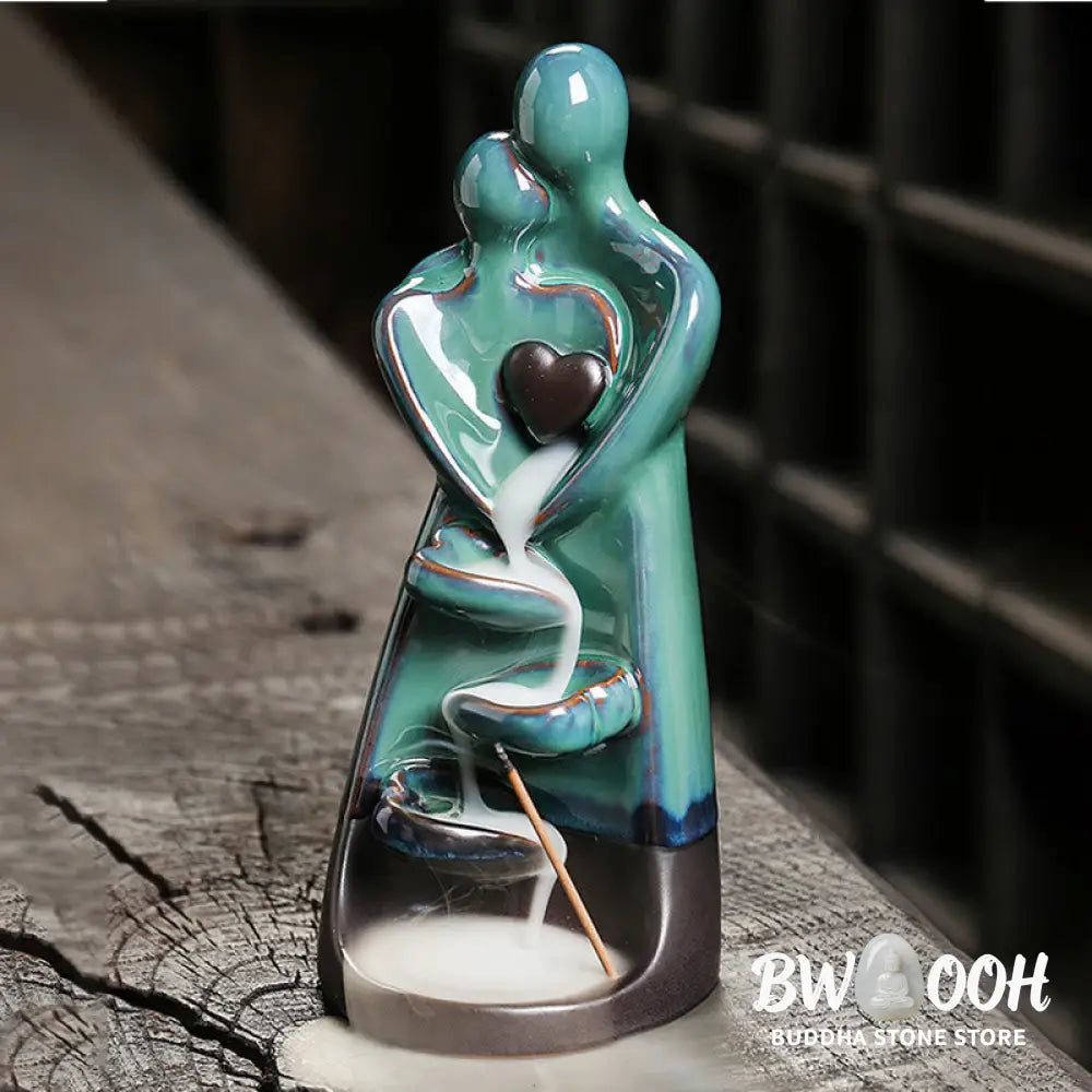 BWOOOH ceramic backflow incense burner - Lovers Couple Embrace Love Ceramic 