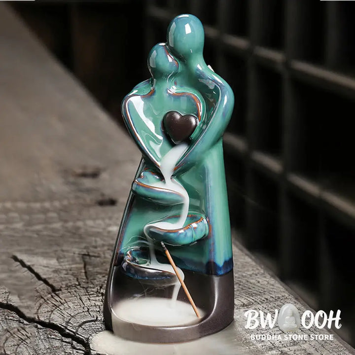 BWOOOH ceramic backflow incense burner - Lovers Couple Embrace Love Ceramic 