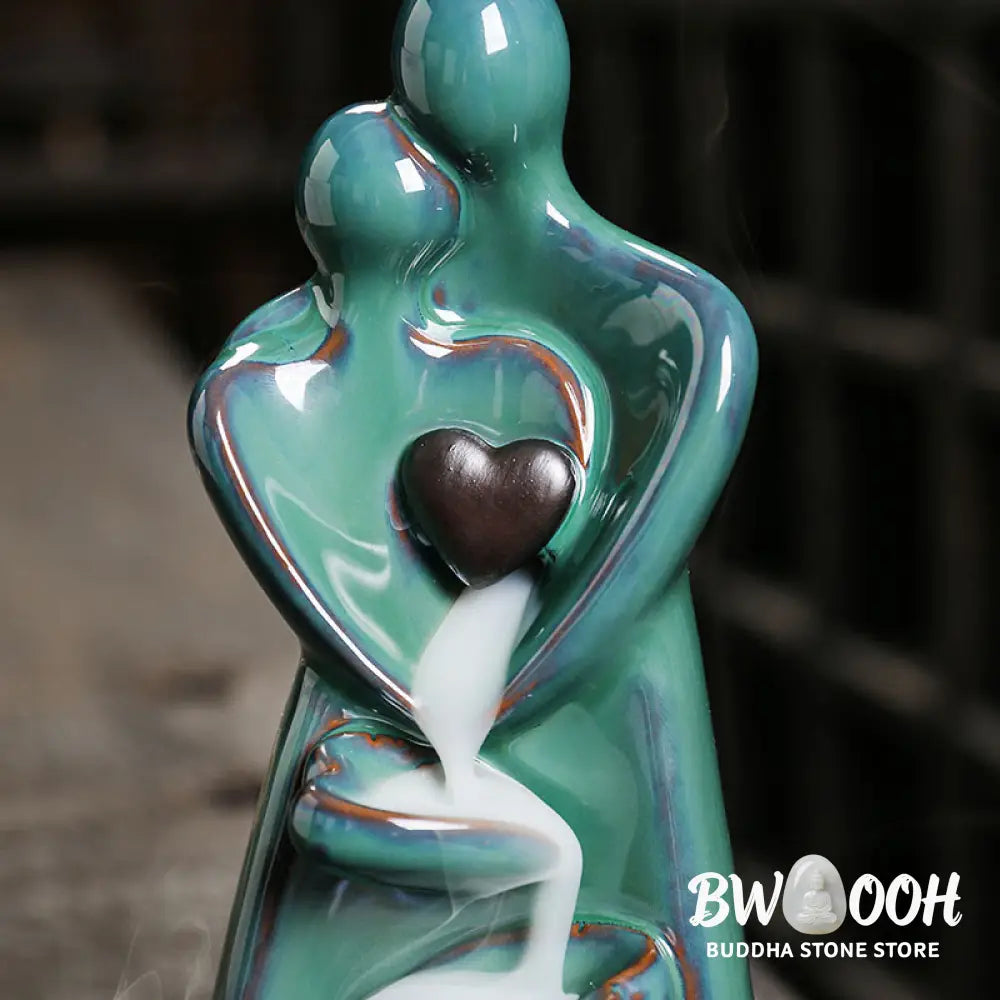BWOOOH ceramic backflow incense burner - Lovers Couple Embrace Love Ceramic 