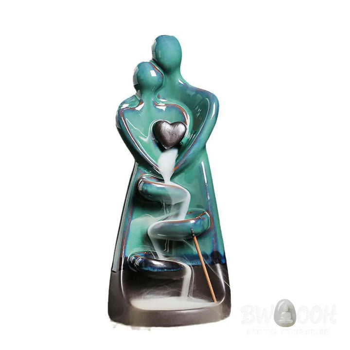 BWOOOH ceramic backflow incense burner - Lovers Couple Embrace Love Ceramic 
