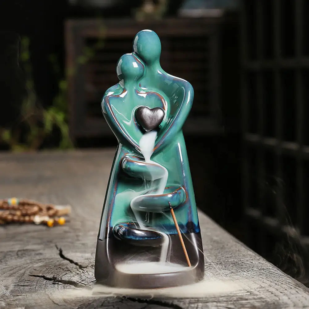 BWOOOH ceramic backflow incense burner - Lovers Couple Embrace Love Ceramic 