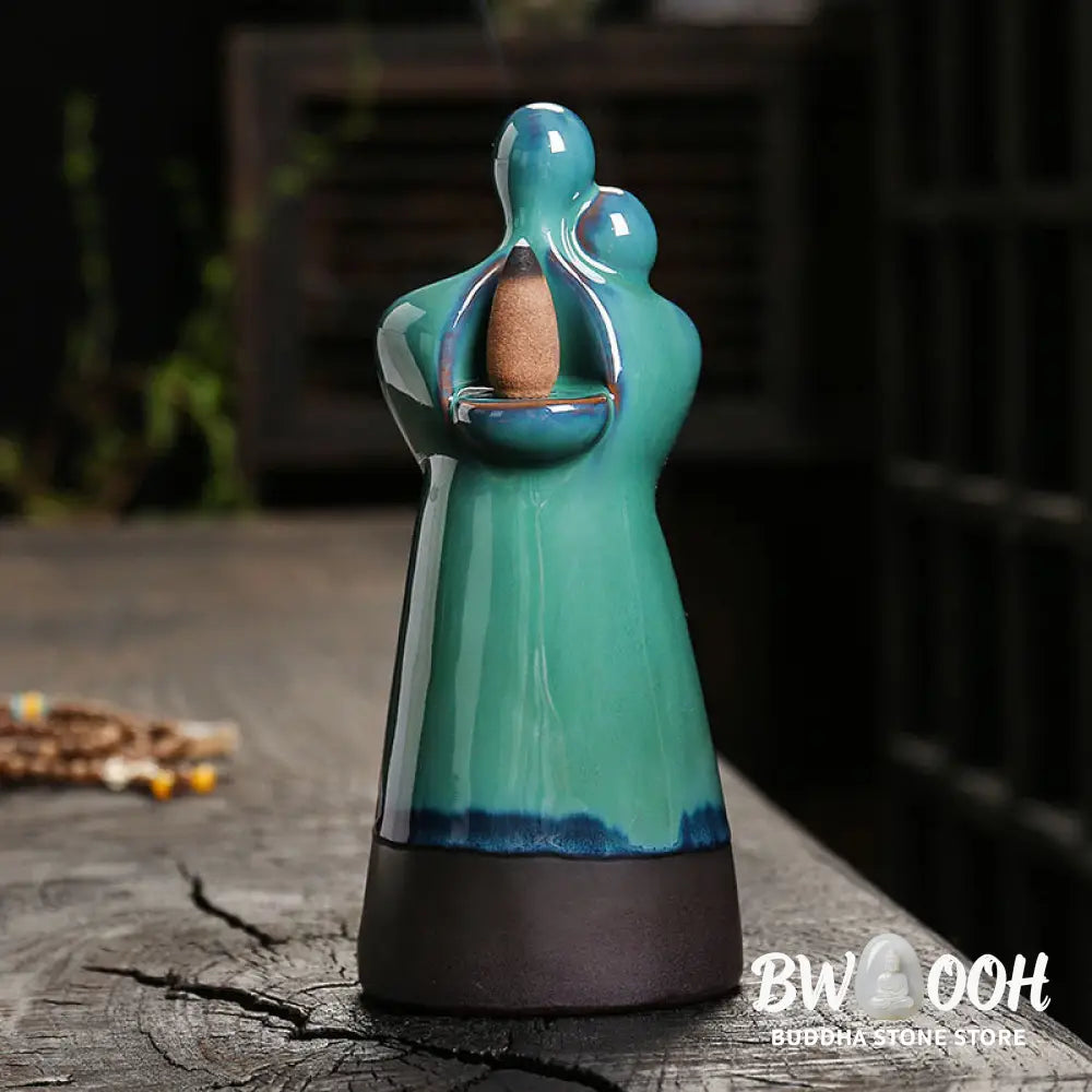 BWOOOH ceramic backflow incense burner - Lovers Couple Embrace Love Ceramic 