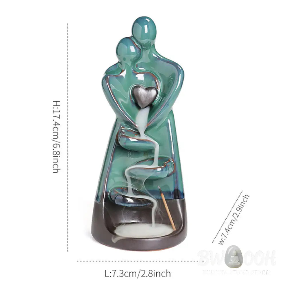 BWOOOH ceramic backflow incense burner - Lovers Couple Embrace Love Ceramic 