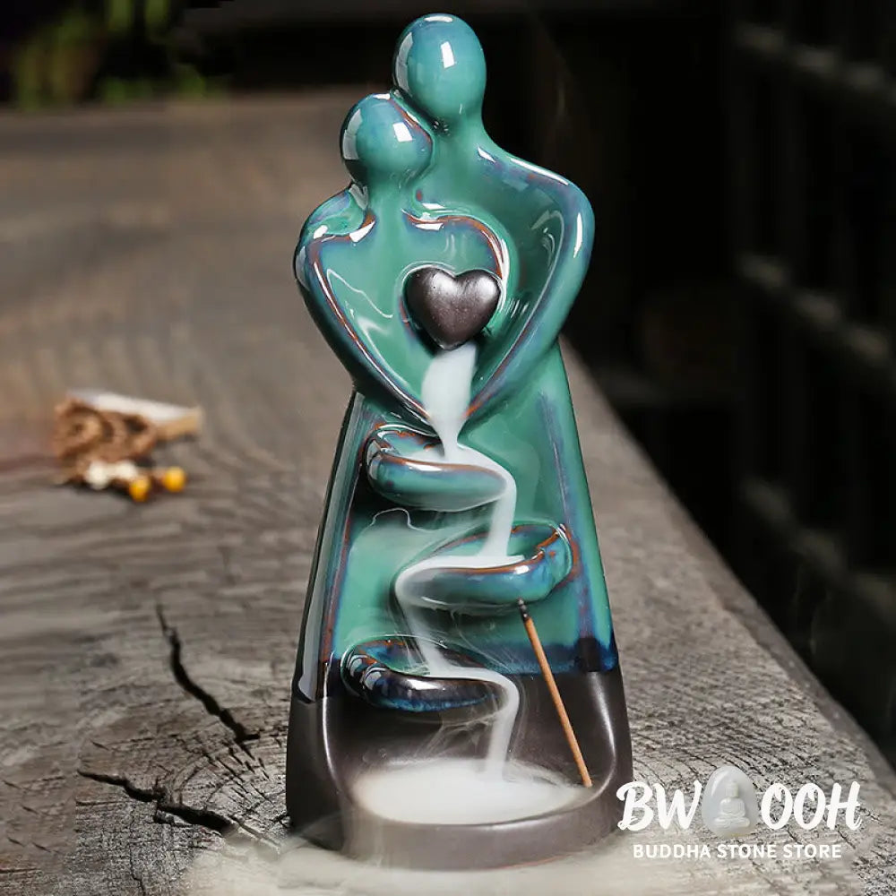BWOOOH ceramic backflow incense burner - Lovers Couple Embrace Love Ceramic 
