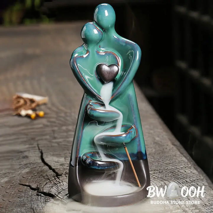 BWOOOH ceramic backflow incense burner - Lovers Couple Embrace Love Ceramic 