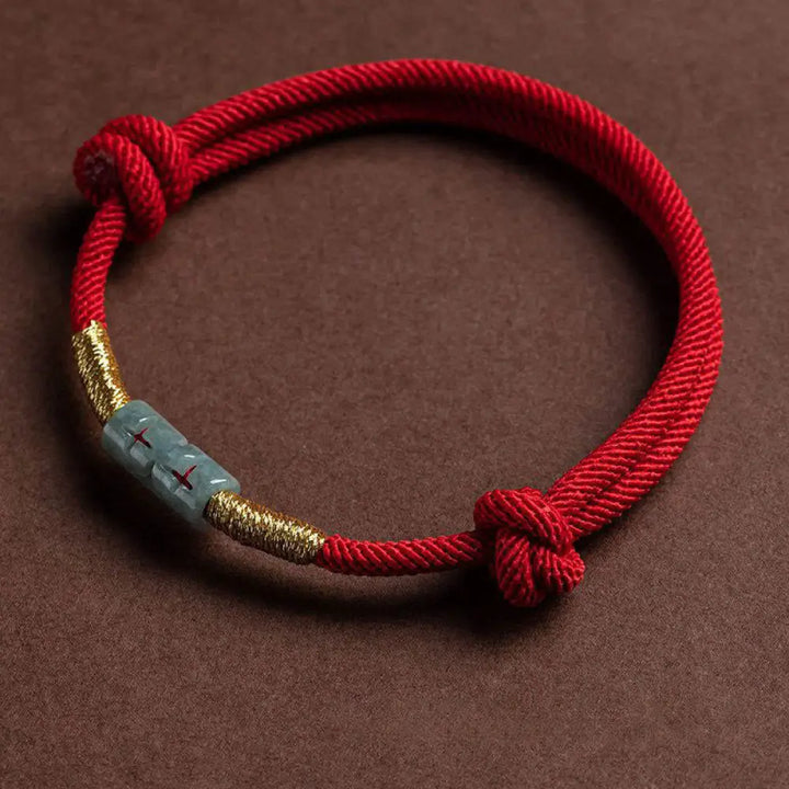 BWOOOH Luck Jade String Rope Bracelet - BWOOOH - Red Gold(Wrist Circumference 14-20cm) - Bracelet