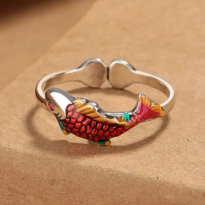 BWOOOH Luck Koi Fish Wealth Prosperity Ring — natural stone crystal healing bracelet for spiritual healing and mindful living