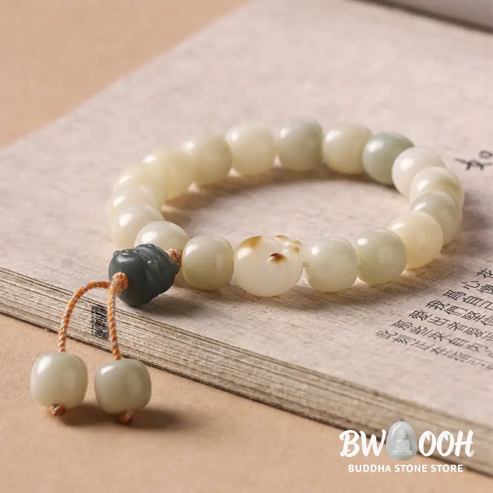 Buddha Stones Lucky Cat Bodhi Seed Cat Paw Peace Bracelet - BWOOOH - Bracelet