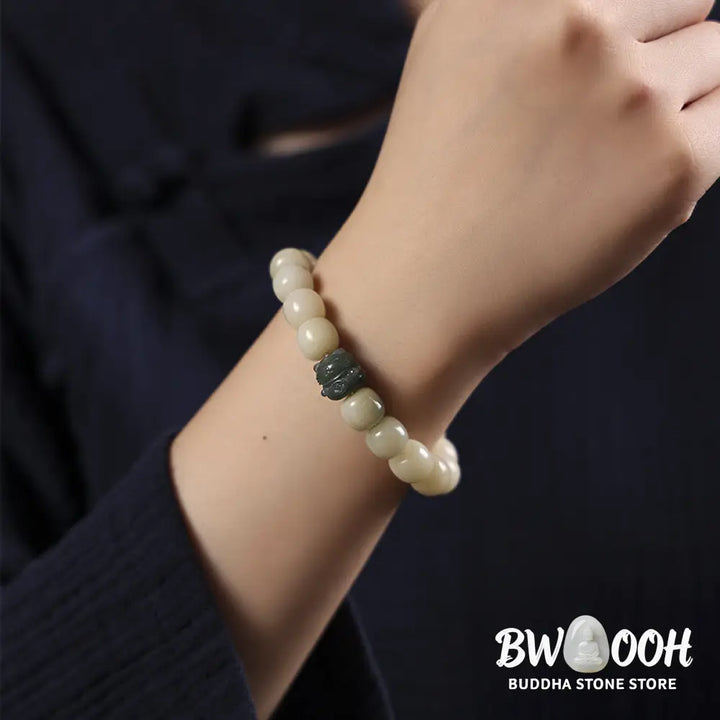 Buddha Stones Lucky Cat Bodhi Seed Cat Paw Peace Bracelet - BWOOOH - Bracelet