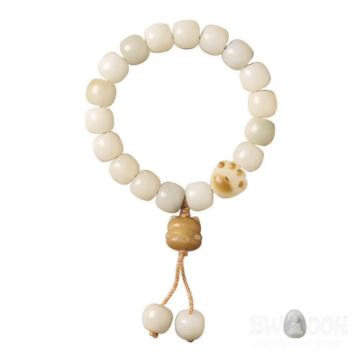 Buddha Stones Lucky Cat Bodhi Seed Cat Paw Peace Bracelet - BWOOOH - Bracelet