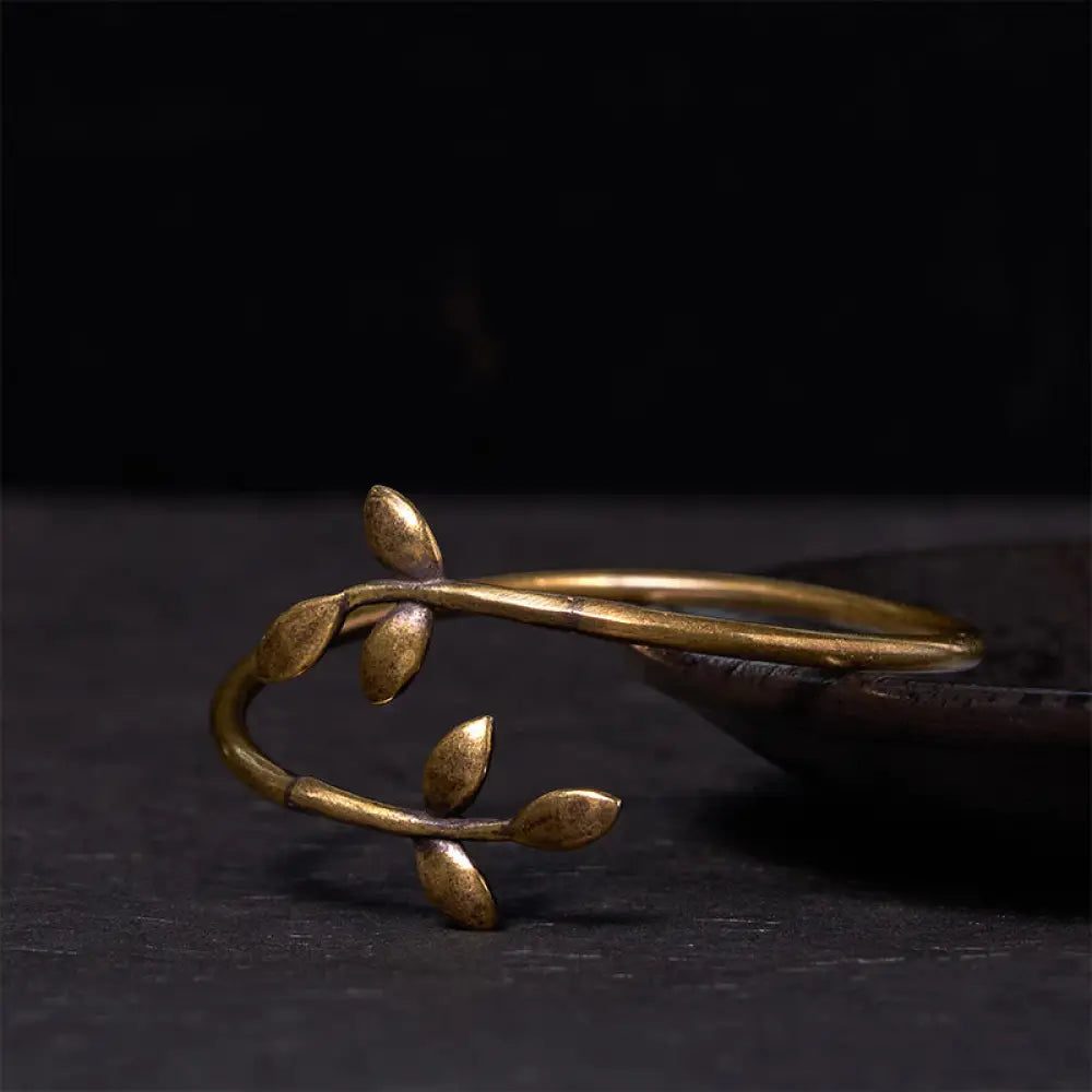BWOOOH Lucky Clover Copper Brass Healing Bracelet Bangle - BWOOOH - Copper(Wrist Circumference: 14-17cm)