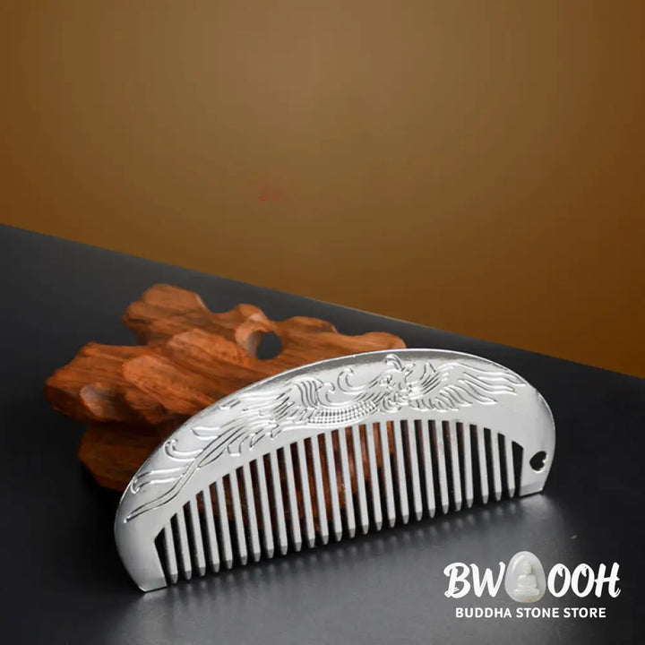 Buddha Stones Lucky Dragon Phoenix Protection Strength Comb - Comb