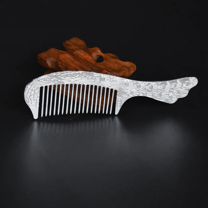 Buddha Stones Lucky Dragon Phoenix Protection Strength Comb - Phoenix Pattern - Comb