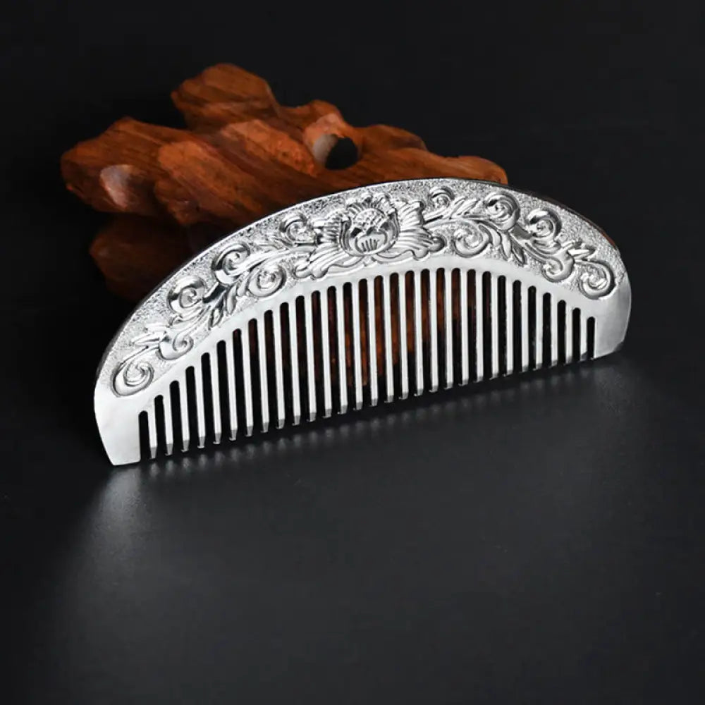 Buddha Stones Lucky Dragon Phoenix Protection Strength Comb - Peony - Comb