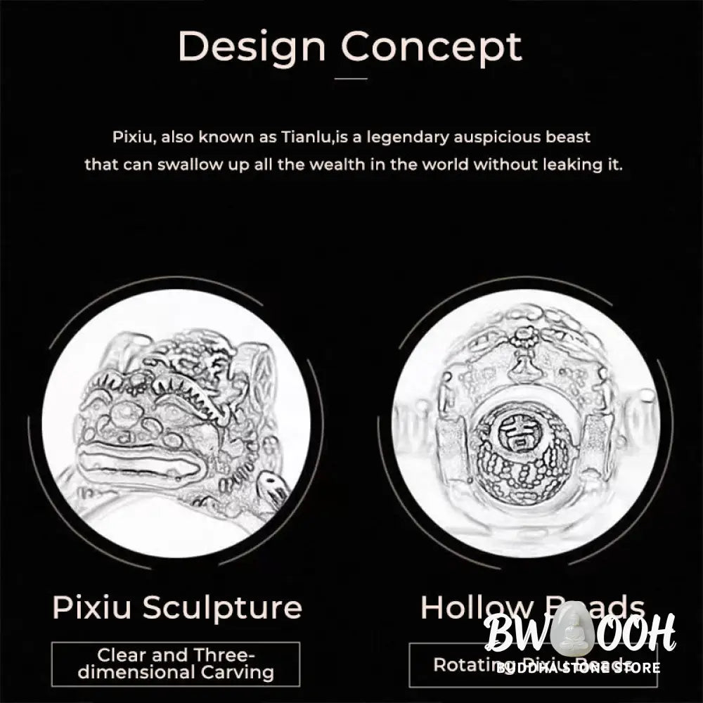 Buddha Stones Lucky FengShui PiXiu Copper Coin Rotatable Ring - US7 (17 mm) - Ring