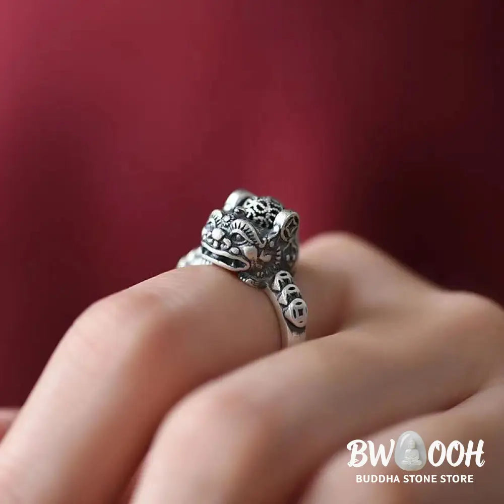 Buddha Stones Lucky FengShui PiXiu Copper Coin Rotatable Ring - US7 (17 mm) - Ring