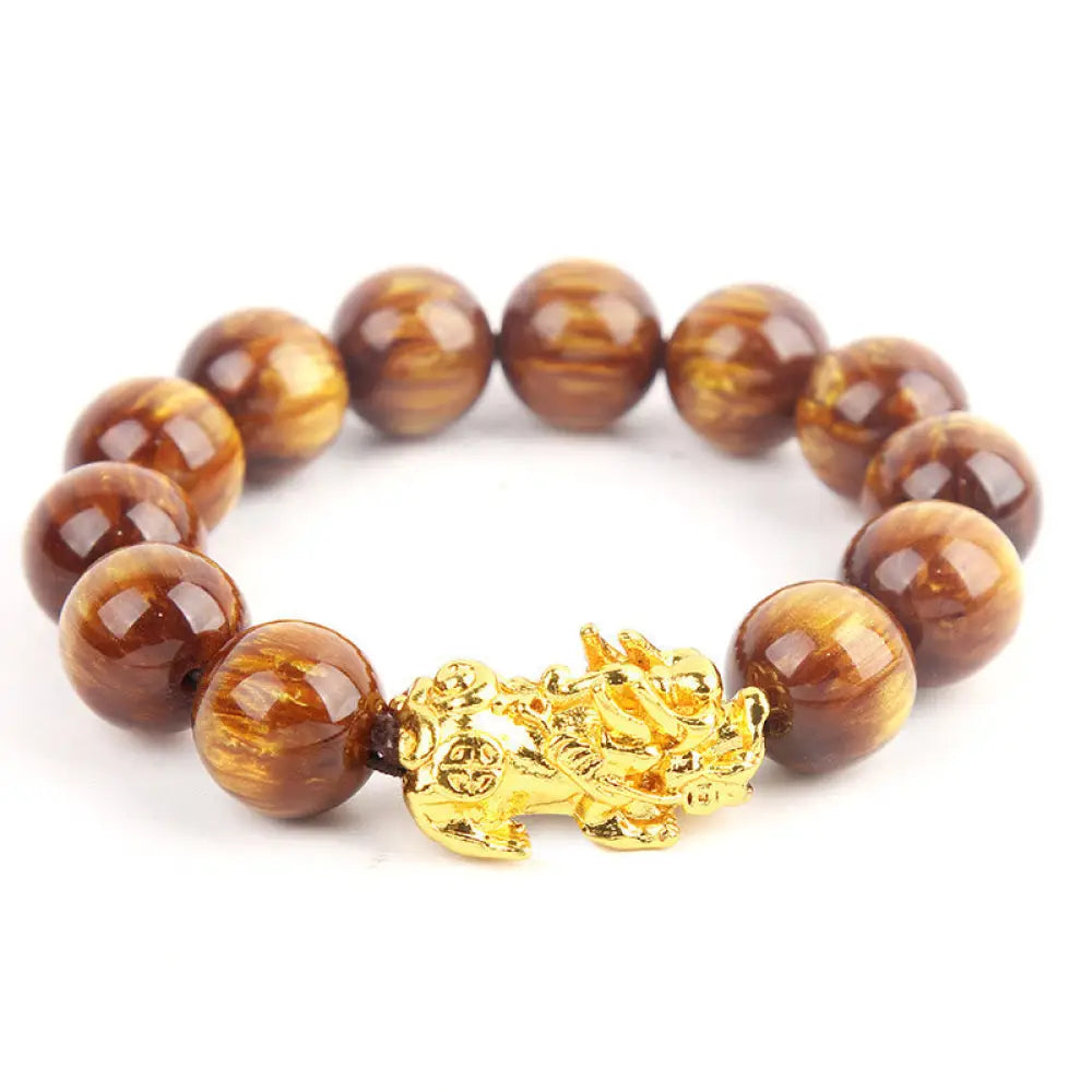 BWOOOH Lucky Golden Tiger Eye Abundant Pixiu Bracelet - BWOOOH - 10mm - Bracelet
