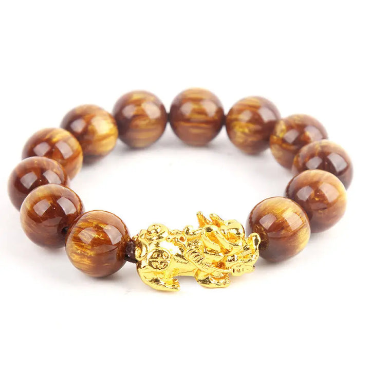 BWOOOH Lucky Golden Tiger Eye Abundant Pixiu Bracelet - BWOOOH - 10mm - Bracelet