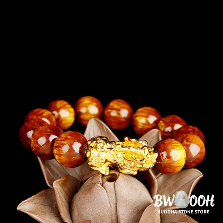 Buddha Stones Lucky Golden Tiger Eye Abundant Pixiu Bracelet - BWOOOH - Bracelet
