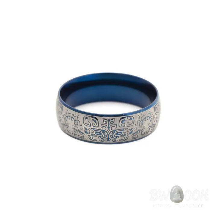 Buddha Stones Lucky Mythological Creature Taotie Wealth Titanium Steel Ring - BWOOOH - Ring