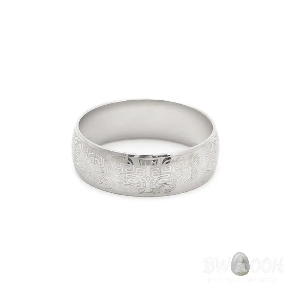 Buddha Stones Lucky Mythological Creature Taotie Wealth Titanium Steel Ring - BWOOOH - Ring