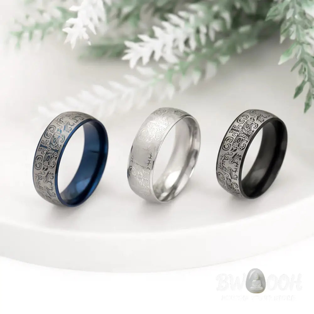 Buddha Stones Lucky Mythological Creature Taotie Wealth Titanium Steel Ring - BWOOOH - Ring
