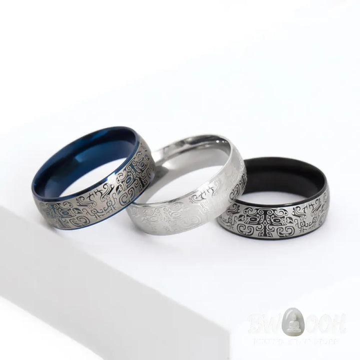 Buddha Stones Lucky Mythological Creature Taotie Wealth Titanium Steel Ring - BWOOOH - Ring