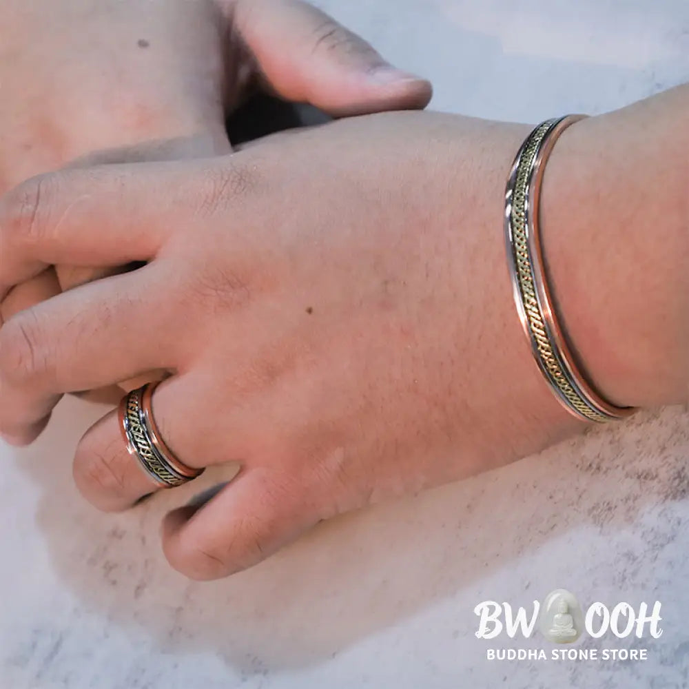 Buddha Stones Magnetic Copper Balance Adjustable Cuff Bracelet Bangle Ring - BWOOOH - Bracelet Bangle