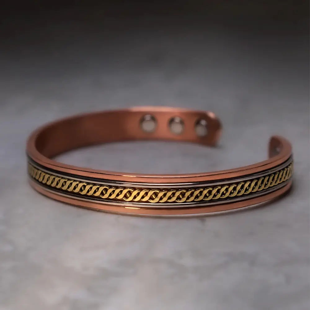 BWOOOH Magnetic Copper Balance Adjustable Cuff Bracelet Bangle Ring – Copper crystal healing bracelet for healing and spiritual wellness