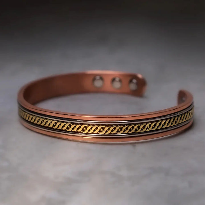 BWOOOH Magnetic Copper Balance Adjustable Cuff Bracelet Bangle Ring – Copper crystal healing bracelet for healing and spiritual wellness