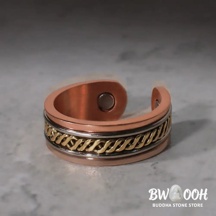 Buddha Stones Magnetic Copper Balance Adjustable Cuff Bracelet Bangle Ring - BWOOOH - Bracelet Bangle